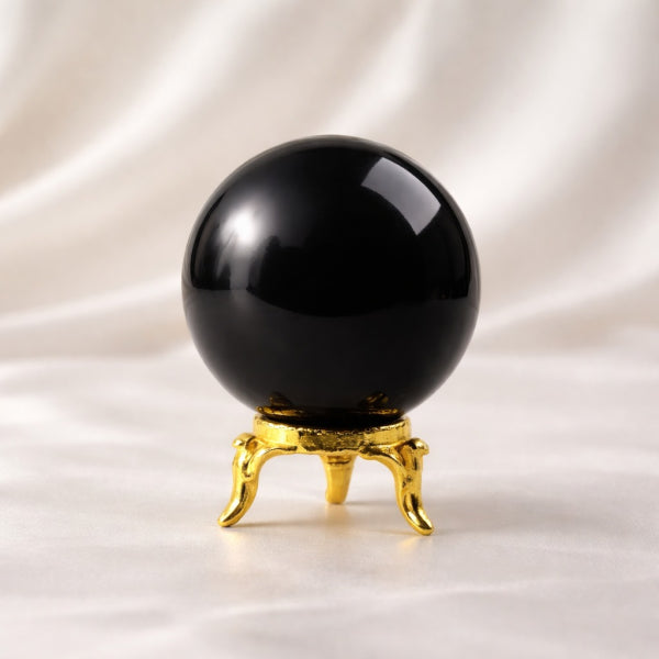 Black Obsidian Crystal Sphere