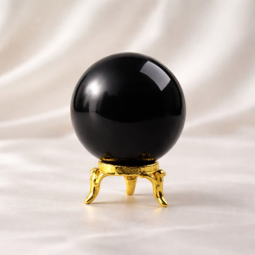 Black Obsidian Crystal Sphere