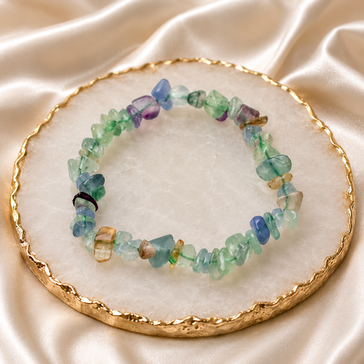 Multi Fluorite Chips Bracelet