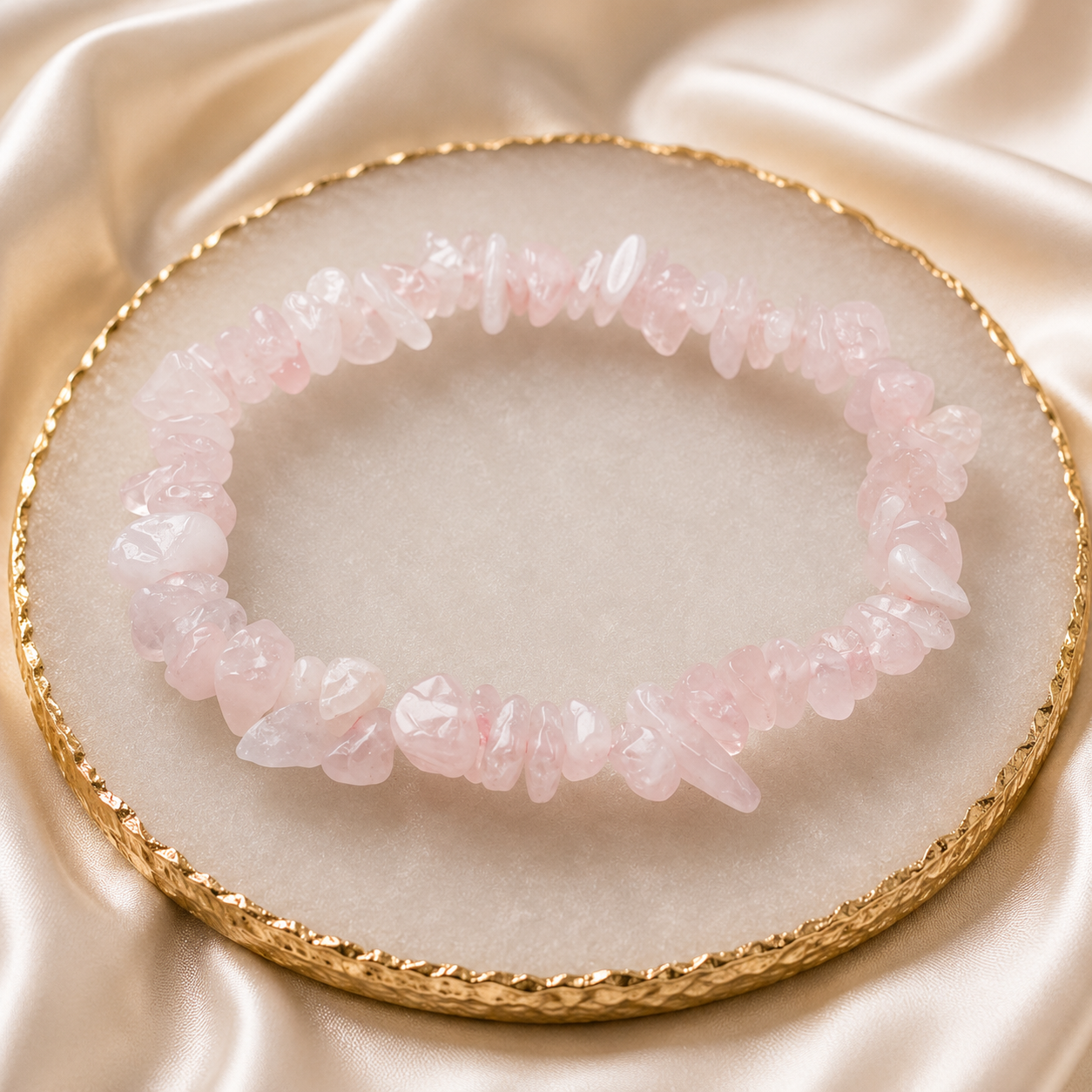 Rose Quartz Chips Bracelet